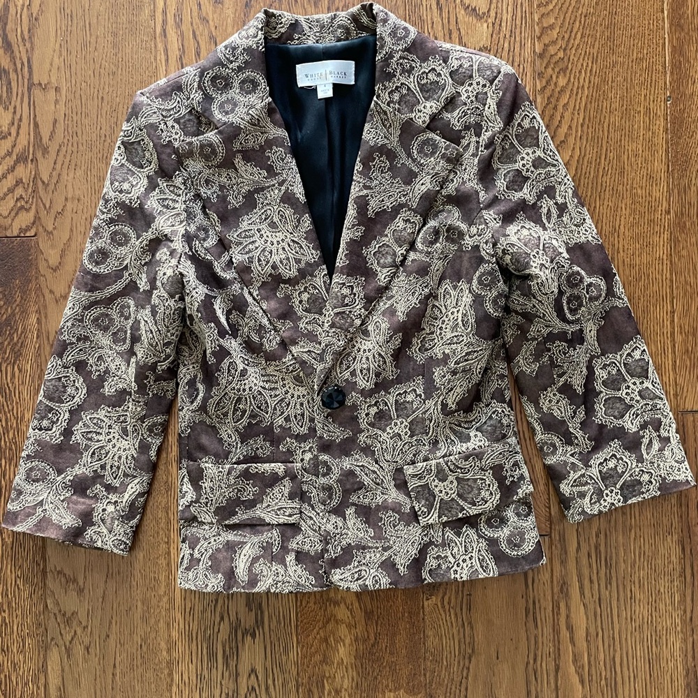 White House Black Market Brown Paisley Blazer